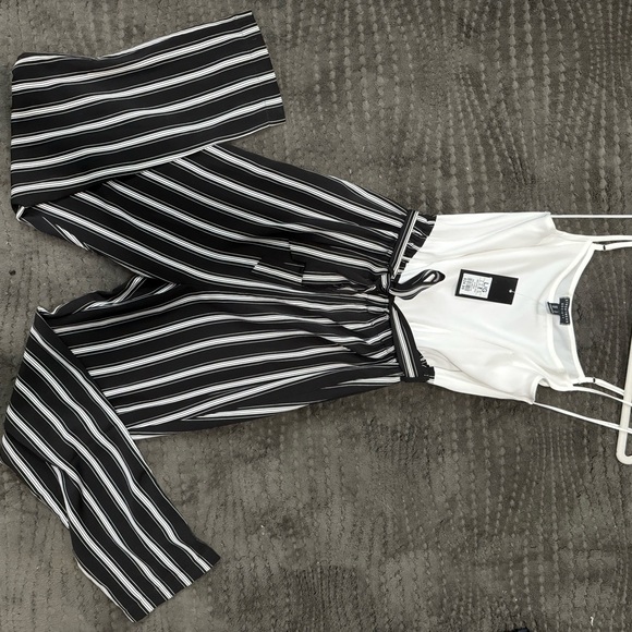 Streetwear Society Monochrome Striped Jumpsuit - Picture 1 of 2